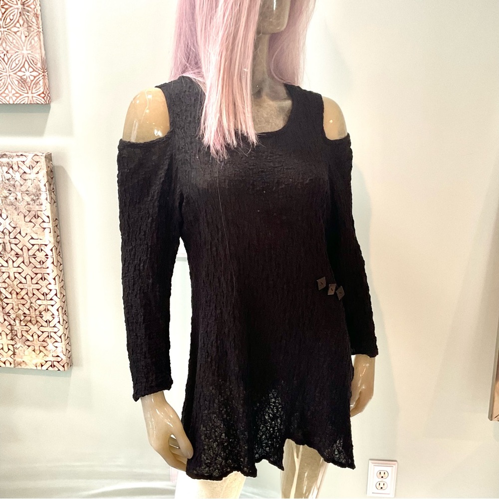 Yushi Textured Top Tunic Shirt Blouse